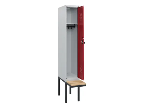 locker met bank,HxBxD 1950x300x815mm,1vak,vak B 300mm,draaigrendel