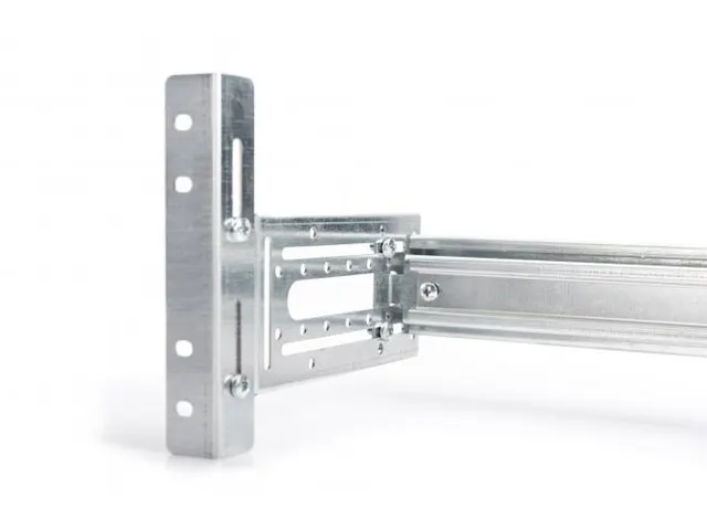 DIN-raildrager 4U 178x483x223mm verzinkt incl. hoge hoedrail verstelb.