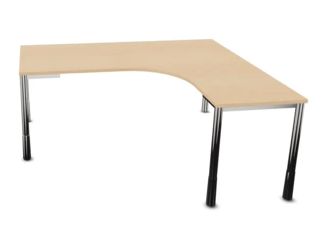 In hoogte verstelbaar bureau in vrije vorm,NE-esdoorn