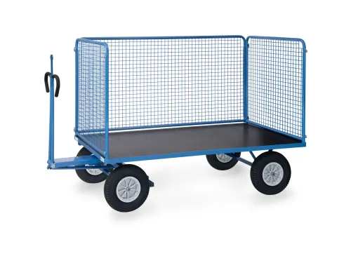 Handtrekwagen 6446PZ 750kg 1935x995mm draadgaas polyurethaan trekoog