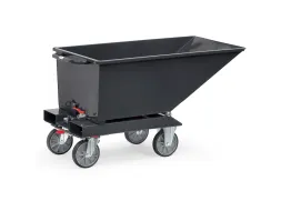 Afvalbakken 4701a 750kg 250 liter Ral7016 Aftapkraan