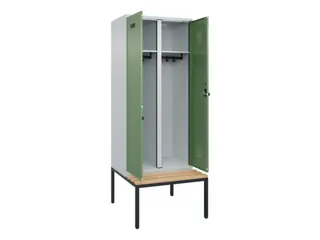 locker met bank,voor scheiding van kleding,HxBxD 2120x800x815mm,2vak - 1