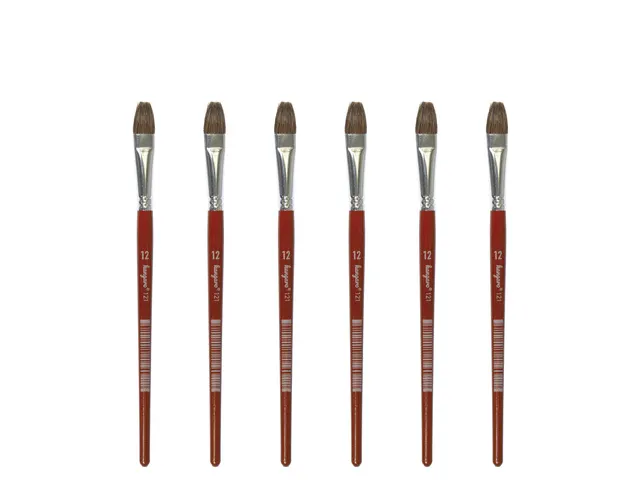 Penseel Kangaro Serie 121 plat Nr. 12 geitenhaar doos 6 stuks