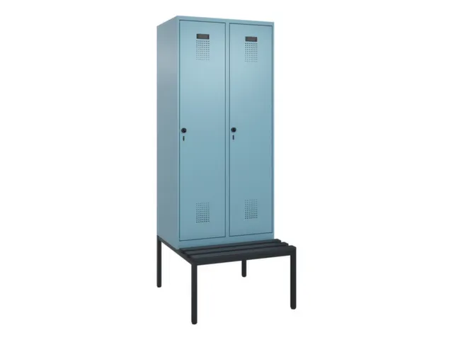 locker met bank,voor scheiding van kleding,HxBxD 2120x800x815mm,2vak