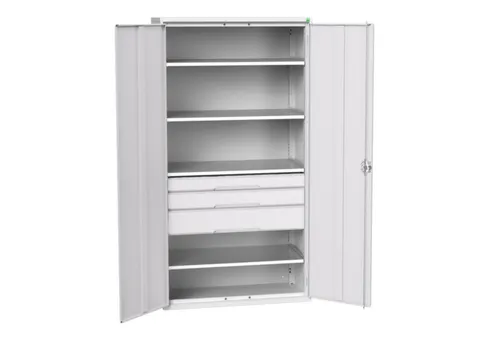 universele kast,HxBxD 2000x1050x550mm,4xStalen bodem,3lade(n)