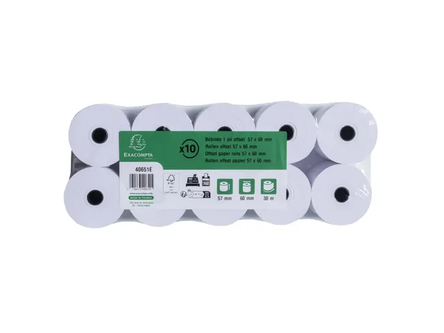 Rol Kassa's Rekenmachines 57X60X12X33 1-Laag Offset Extra Wit 60 Gram