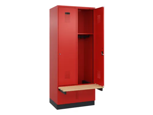 locker met bank,HxBxD 1950x800x815mm,2vak,vak B 400mm,cilinderslot