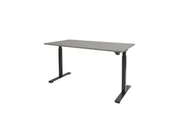 Dextro Basic Zit-sta Bureau Elektrisch 160x80 Licht Grijs 25mm Zwart