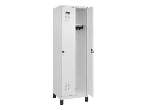locker,HxBxD 1950x600x500mm,2vak,vak B 300mm,draaigrendel,voeten