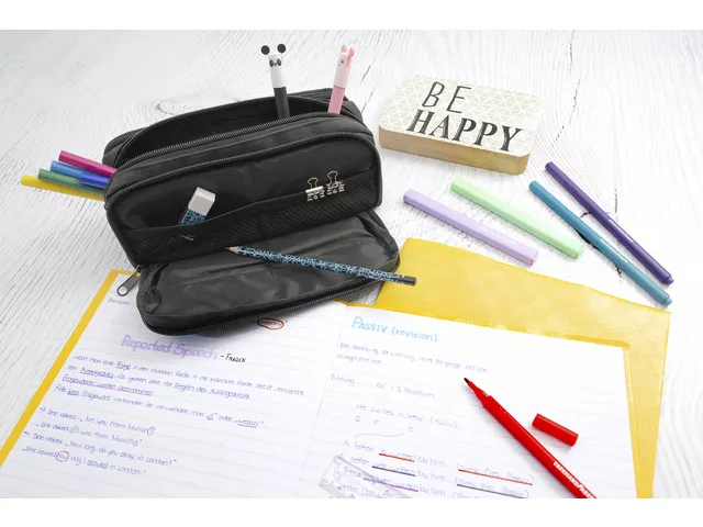 Trousse scolaire EFA Rectangulaire vide 3 compartiments Anthracite