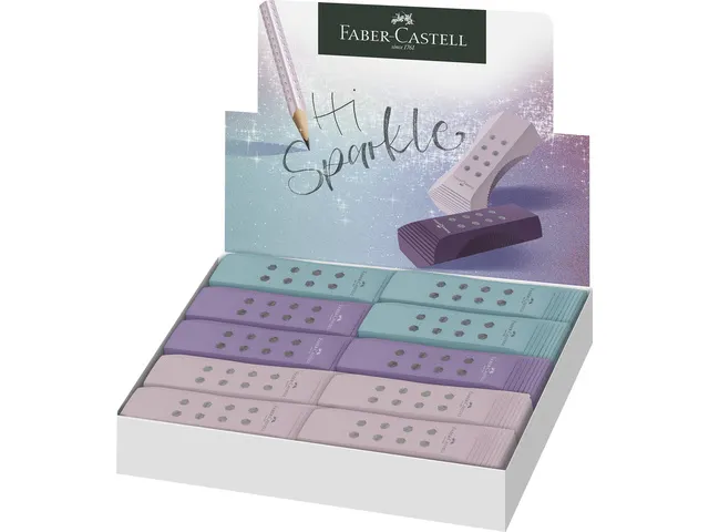 Gum Faber-Castell RollOn Sparkle display 20 stuks assorti kleur: rose,