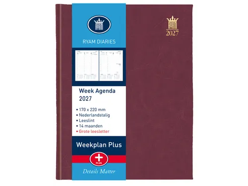 Agenda 2027 Ryam Weekplan Plus Mundior groot letter 7dagen/2pagina's a