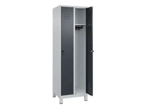 locker,HxBxD 1950x600x500mm,2vak,vak B 300mm,draaigrendel,voeten