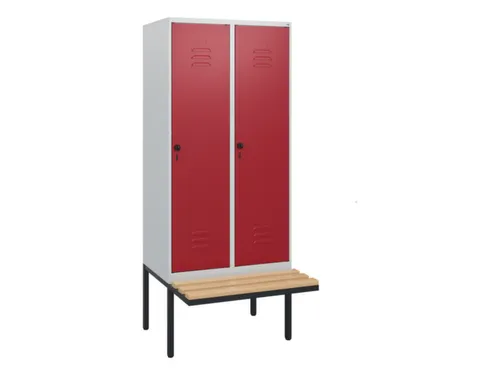 locker met bank,HxBxD 1950x800x815mm,2vak,vak B 400mm,draaigrendel