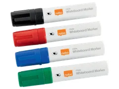 Viltstift Nobo whiteboard Glide schuin assorti 10mm 4st