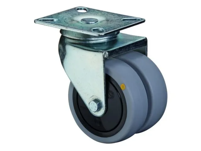 dubbel ESD-zwenkwiel,draagverm. 70kg,rubber-banden,ØxB 50x18mm