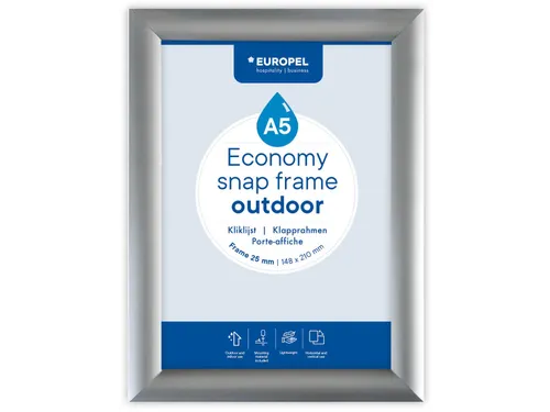 Europel Kliklijst Economy Outdoor A5 Zilver 25 mm waterdicht