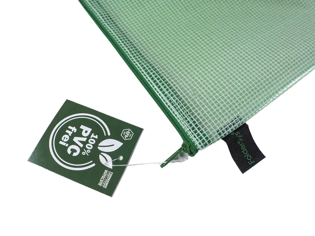 etui A4 PVC-vrij groen transparant met ritssluiting