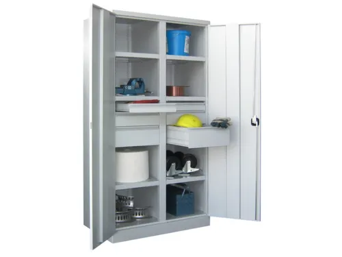 systeemkast,HxBxD 1950x1040x630mm,6xStalen bodem,RAL7035,front RAL7035