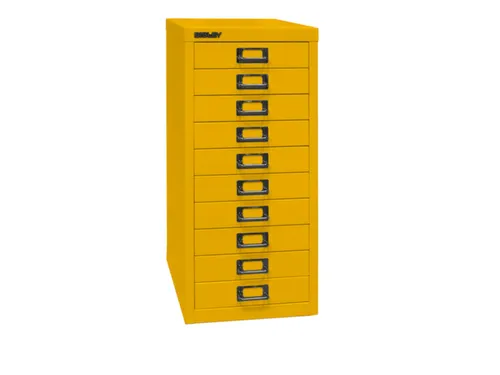 kantoor-ladekast HxBxD 590x279x380mm 10 laden romp + front geel staal