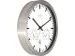 Wandklok Nextime dia 25cm wit Radio Controlled aluminium streep