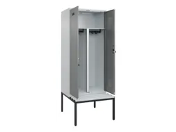 PBM-locker met bank,HxBxD 2120x800x815mm,2vak,vak B 400mm,draaigrendel