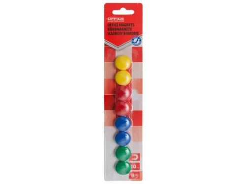 Magneten rond 20mm assorti blister