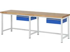 werkbank,HxBxD 840-1040x2500x700mm,beukblad,draagverm. 1250kg,4voeten