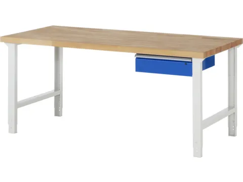 werkbank,HxBxD 790-1140x2000x900mm,beukblad,draagverm. 750kg,4voeten