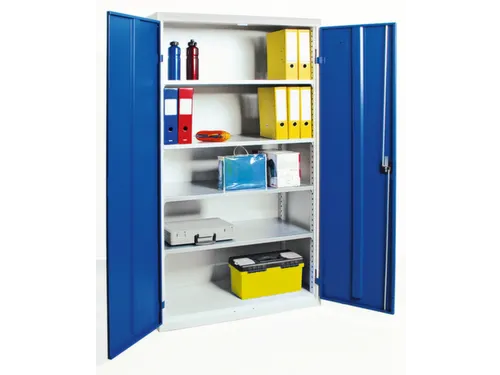 Kast Met Openslaande Deuren 1800x1000x500mm 4legborden Staal Ral5010