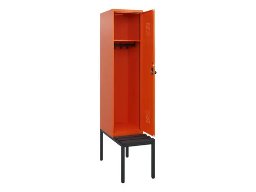 locker met bank,HxBxD 1950x400x815mm,1vak,vak B 400mm,draaigrendel