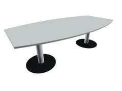 Vergadertafel Vatvorm Hxbxd 72x240x80/120cm Lichtgrijs Frame Ral9006