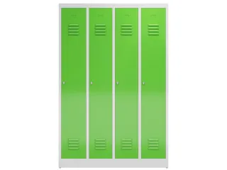 garderobekast 1800x1185x500mm 4vak klink sokkel romp RAL7035 RAL6018 - 2