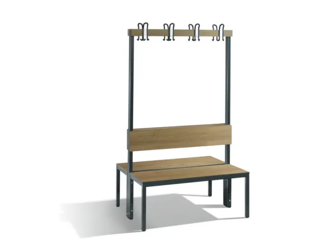 omkleedbank,HxLxD 1710x1000x760mm,HPL eiken-sereno,frame staal RAL7021