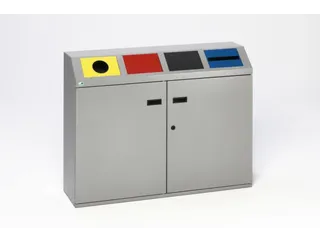 Afvalverzamelstation 4X50 Liter Romp Zilverkleurig - 1