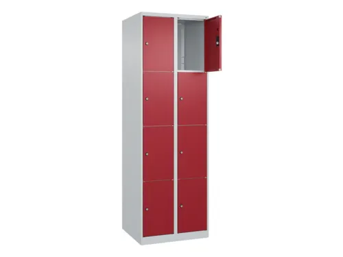 lockerkast,HxBxD 1850x600x500mm,2x4vakken,vak B 300mm,cil.-slot