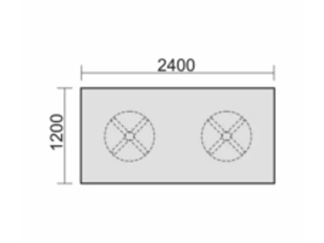 vergadertafel,HxBxD 720x2400x1200mm,rechthoekig