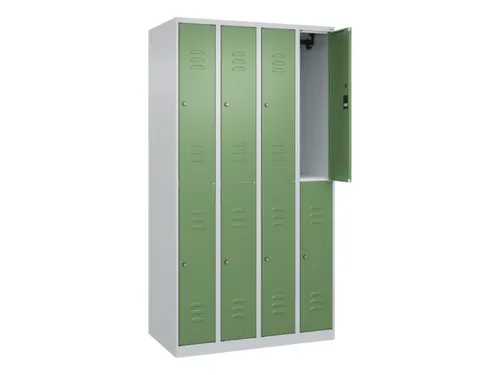 dubbeldekse locker,HxBxD 1850x1000x500mm,4x2vak.,vak B 250mm,cil.-slot