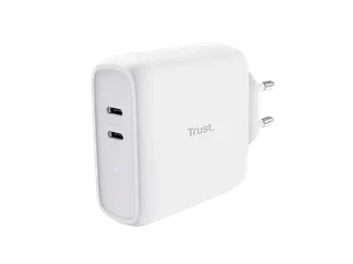 25381 TRUST Maxo Voedingsoplader 65 W USB-C 2-poort wit - 1
