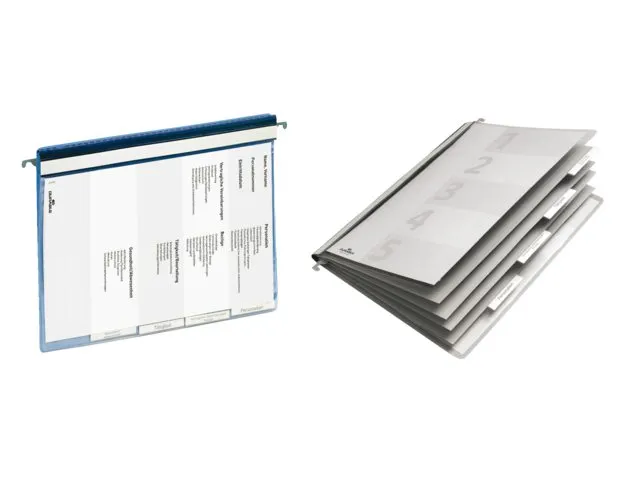 Dossiermap Durable Personeel 2555 A4 Blauw 5 vakken + hangrail