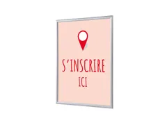 Kliklijst A1 complete set met print "S'incrire ici" Rood
