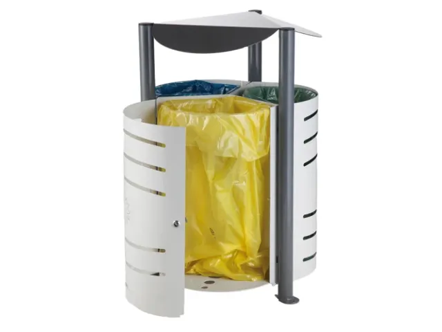 Drievoudige Afvalscheidingsbak 3x75 Liter Grijs