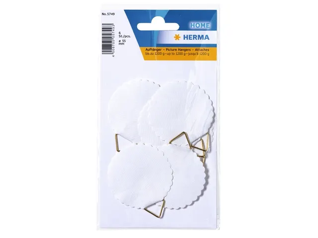 Hanghaakje Herma 5749 55mm Gegomd 6stuks