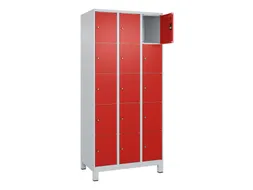 lockerkast,HxBxD 1950x900x500mm,3x5vakken,vak B 300mm,cil.-slot,voeten