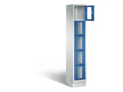 Lockerkast 1800x320x500mm 1x5 vakken Cilinderslot, Sokkel, RAL5010