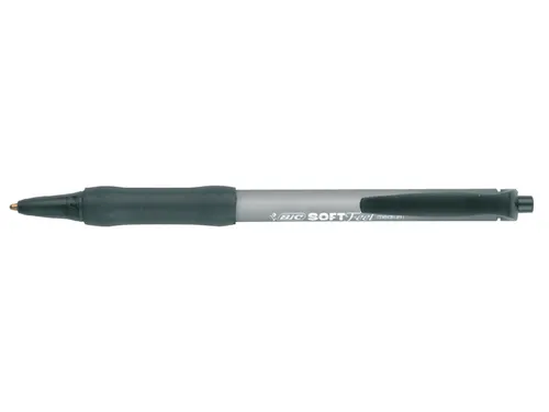 Balpen Bic soft feel grip clic medium zwart