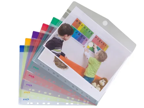 Enveloptas Djois Color Collection A4 horizontaal geperforeerd assorti