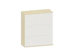 hangmappenkast 1150x1000x430mm 3hangmappenframes esdoorn + Wit