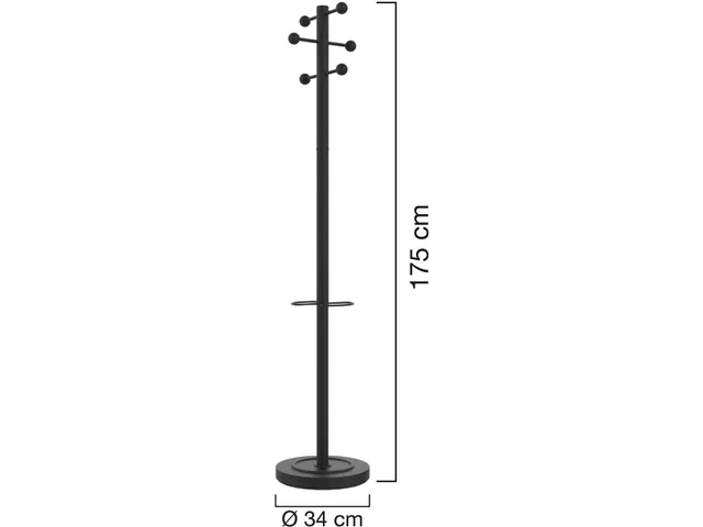 kapstok Access, hoogte 175 cm, 6 kledinghaken