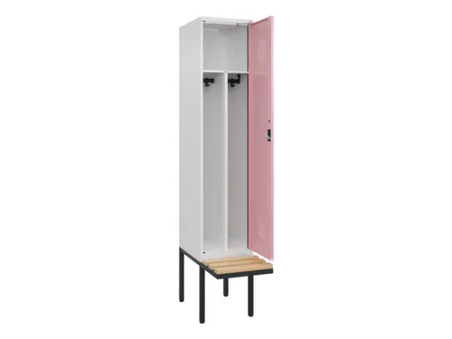locker met bank,voor scheiding van kleding,HxBxD 2120x400x815mm,1vak